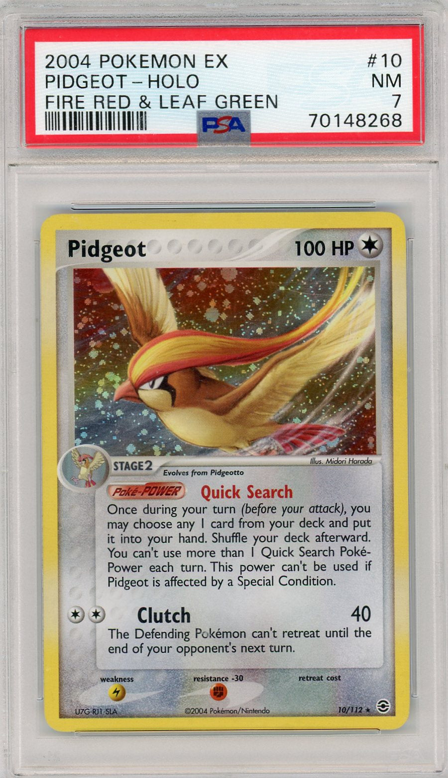 2004 Pokémon EX FireRed & LeafGreen Pidgeot Holo #10 PSA 7