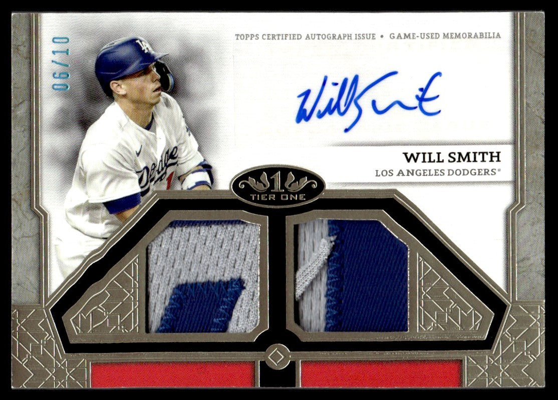 2024 Topps Tier One Will Smith 06/10 Patch Auto #TIAR-WS Los Angeles Dodgers