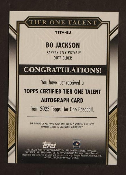 2023 Topps Tier One Tier One Talent Bo Jackson #T1TA-BJ Auto /75