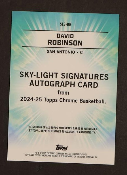 2024-25 Topps Chrome Sky-Light Signatures David Robinson #SLS-DR Auto /25