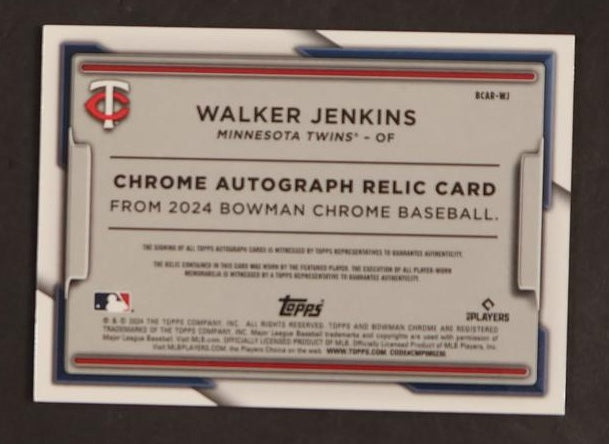 2024 Bowman Chrome Walker Jenkins #BCAR-WJ Patch Auto /250