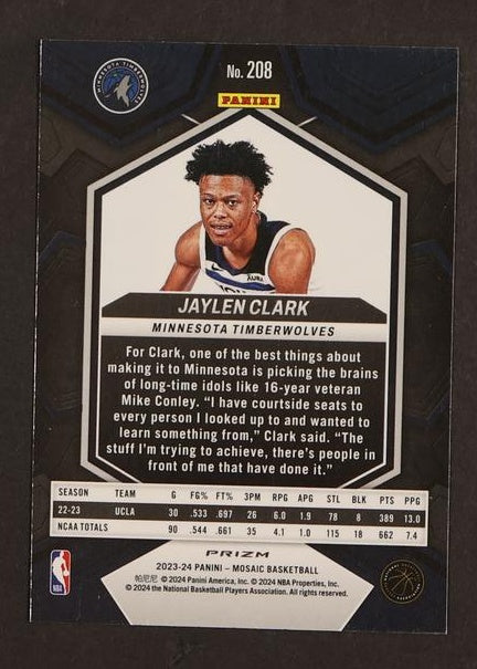 2023-24 Panini Mosaic Jaylen Clark #208 RC