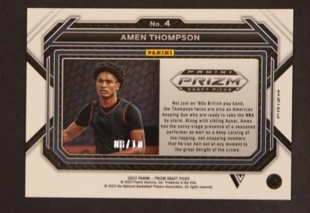 2023 Panini Prizm Draft Picks Amen Thompson #4 RC