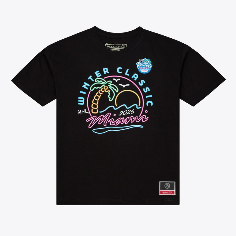 Mitchell & Ness 2026 NHL Winter Classic Black Miami Neon T-Shirt