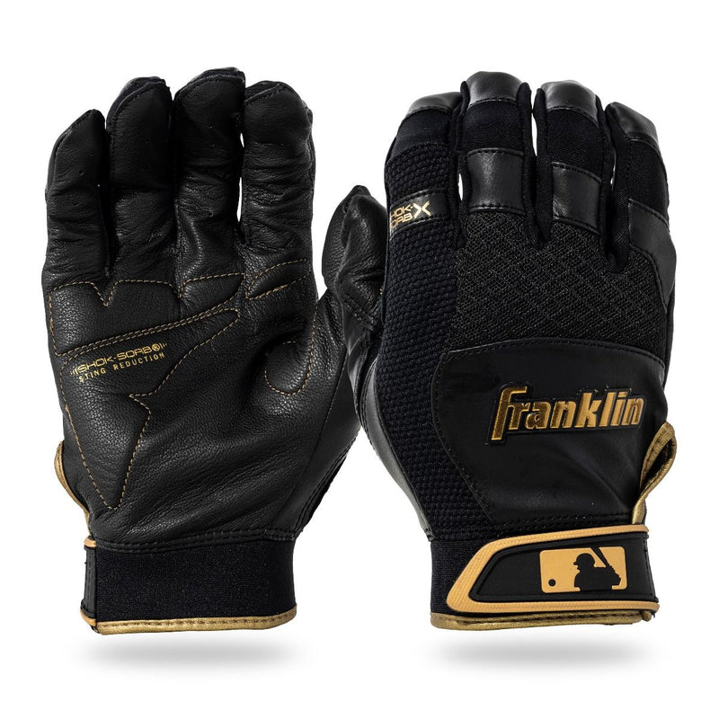 Franklin Sports MLB Shok-Sorb Batting Gloves - Genuine Leather