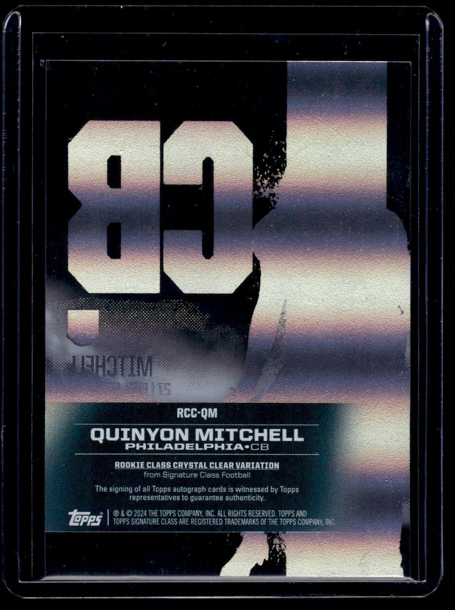 2024 Topps Signature Class Crystal Clear Quinyon Mitchell #RCC-QM RC Auto