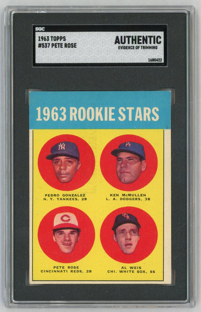 1963 Topps Pete Rose #537 1963 Rookie Stars RC SGC Authentic
