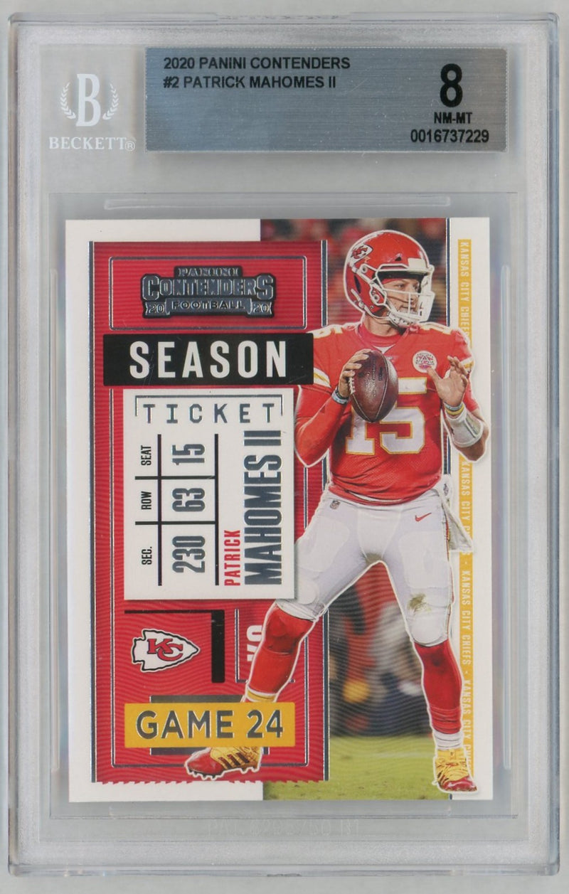 2020 Panini Contenders Season Ticket Patrick Mahomes #2 BGS 8