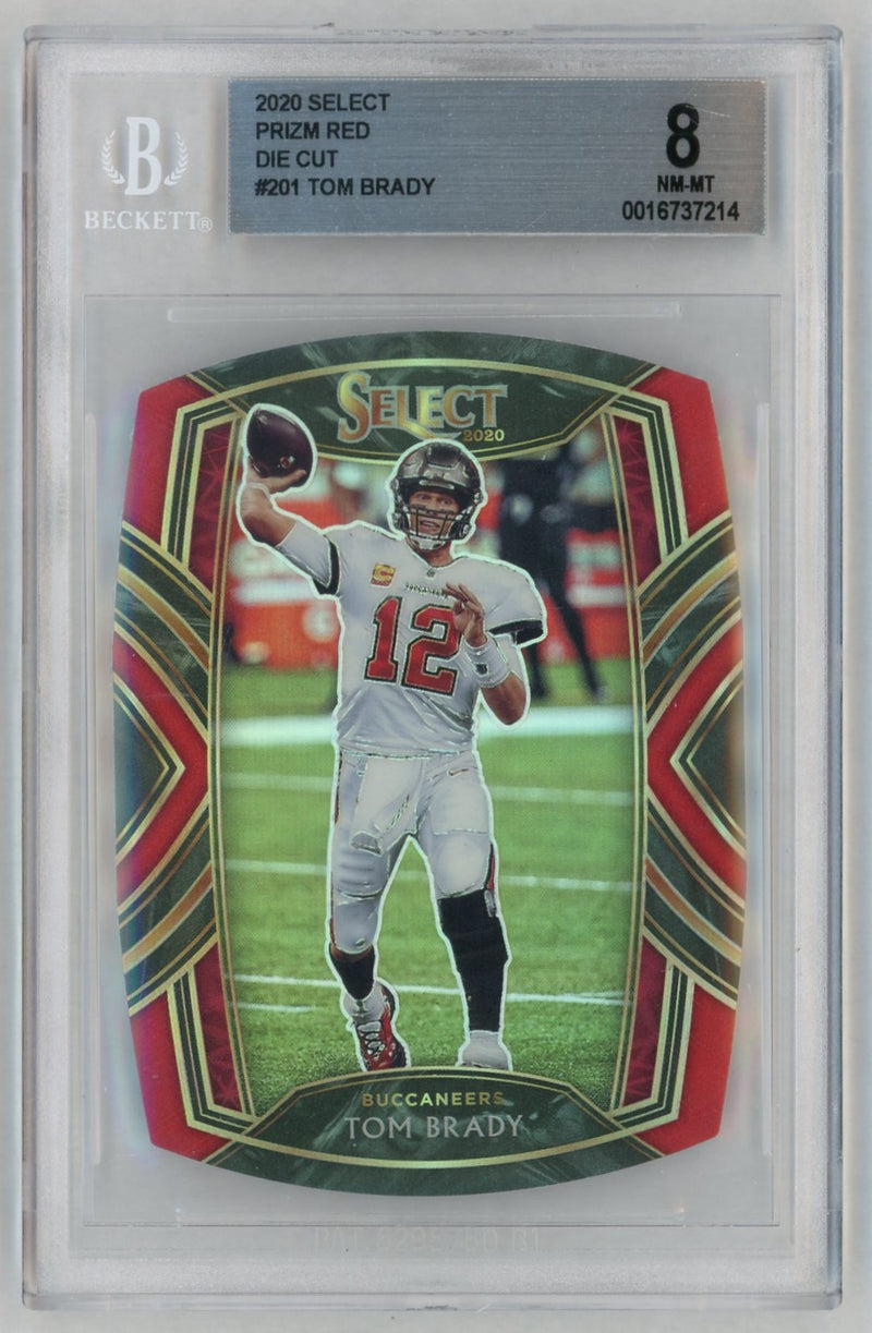 2020 Panini Select Club Level Red Die Cut Tom Brady #201 BGS 8