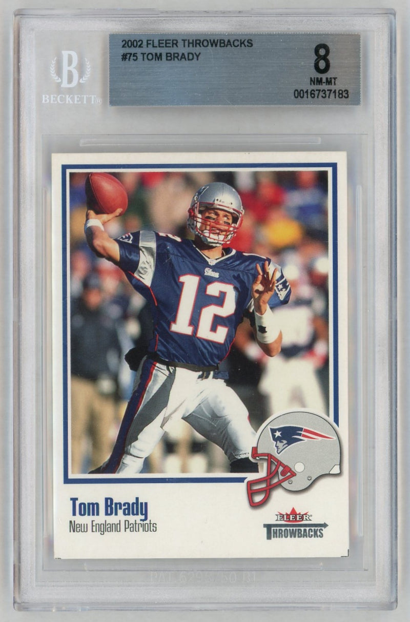 2002 Fleer Throwbacks Tom Brady #75 BGS 8