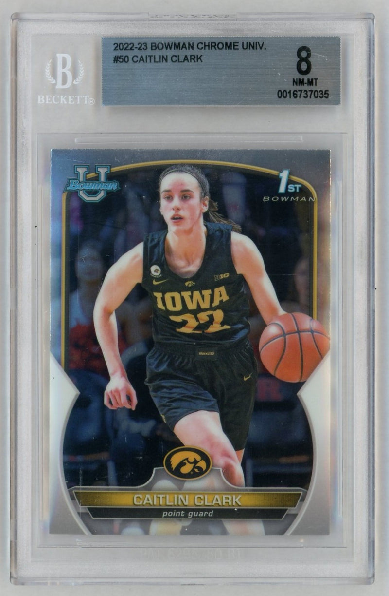2022 Bowman University Caitlin Clark #50 BGS 8
