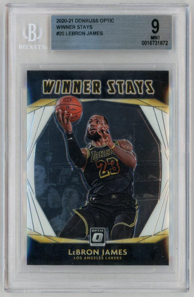 2020 Panini Donruss Optic Winner Stays LeBron James #20 BGS 9