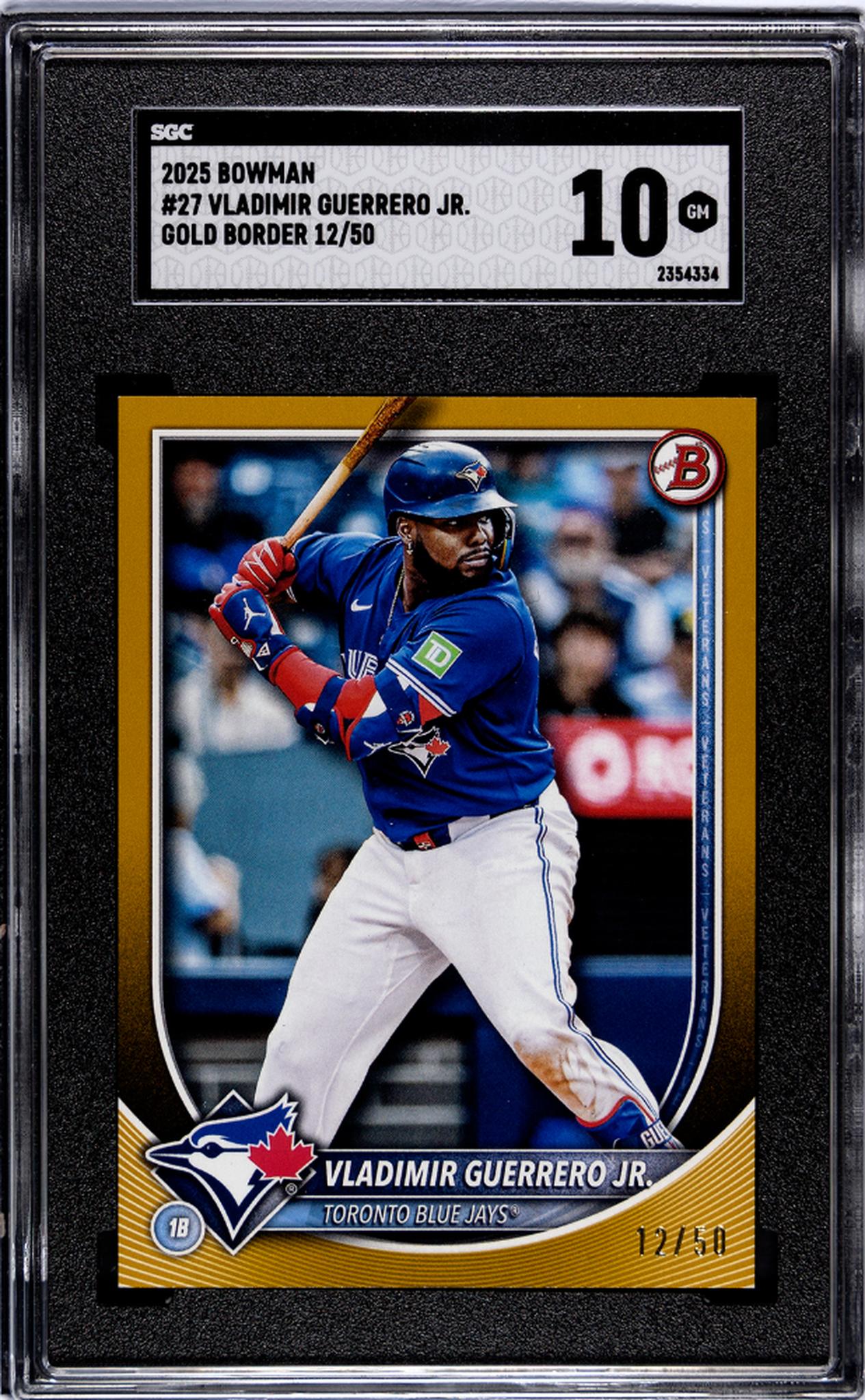 2025 Topps Bowman Gold Border Vladimir Guerrero Jr. #27 /50 SGC 10