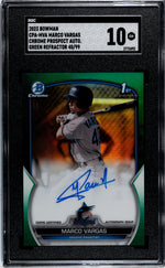 2023 Bowman Chrome Green Refractor Marco Vargas #CPA-MVA Auto /99 SGC 10