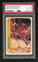 1986 Fleer Sticker Michael Jordan #8 PSA 4