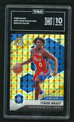 2020 Panini Mosaic 263 Tyrese Maxey Reactive Yellow Reactive Rookie TAG 10 Gem Mint Philadelphia 76ers