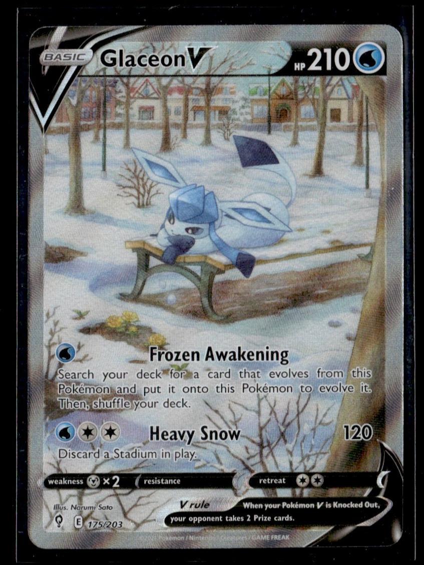 2021 Pokémon Evolving Skies Glaceon V #175 Holo