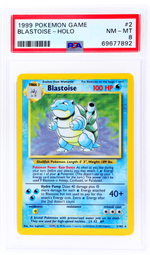 1999 Pokemon Base Holo Blastoise #2 PSA 8