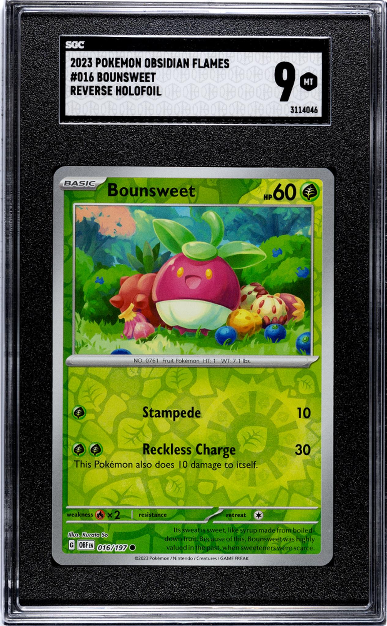 2023 Pokémon Obsidian Flames Bounsweet #016 Reverse Holo SGC 9