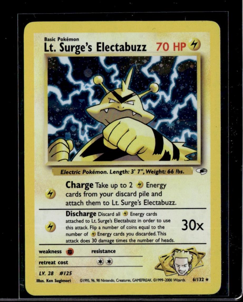 2000 Pokémon Gym Challenge Lt. Surge's Electabuzz #6 Holo