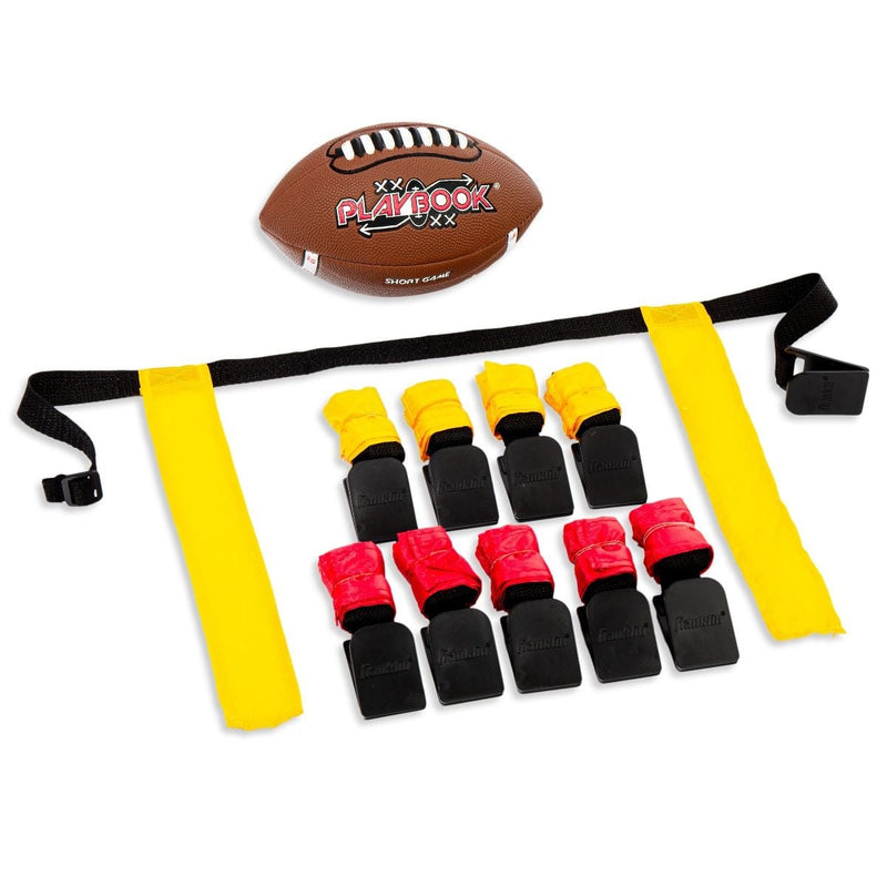 Franklin Sports 10 Player Flag Football Set With Playbook Mini Ball