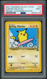 2001 Pokemon Wizards of the Coast Black Star Promo Pokemon League Surfing Pikachu #28 PSA 9