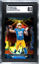 2022 Panini Select Black/Red Justin Herbert #14 Die-Cut Prizm SGC 8