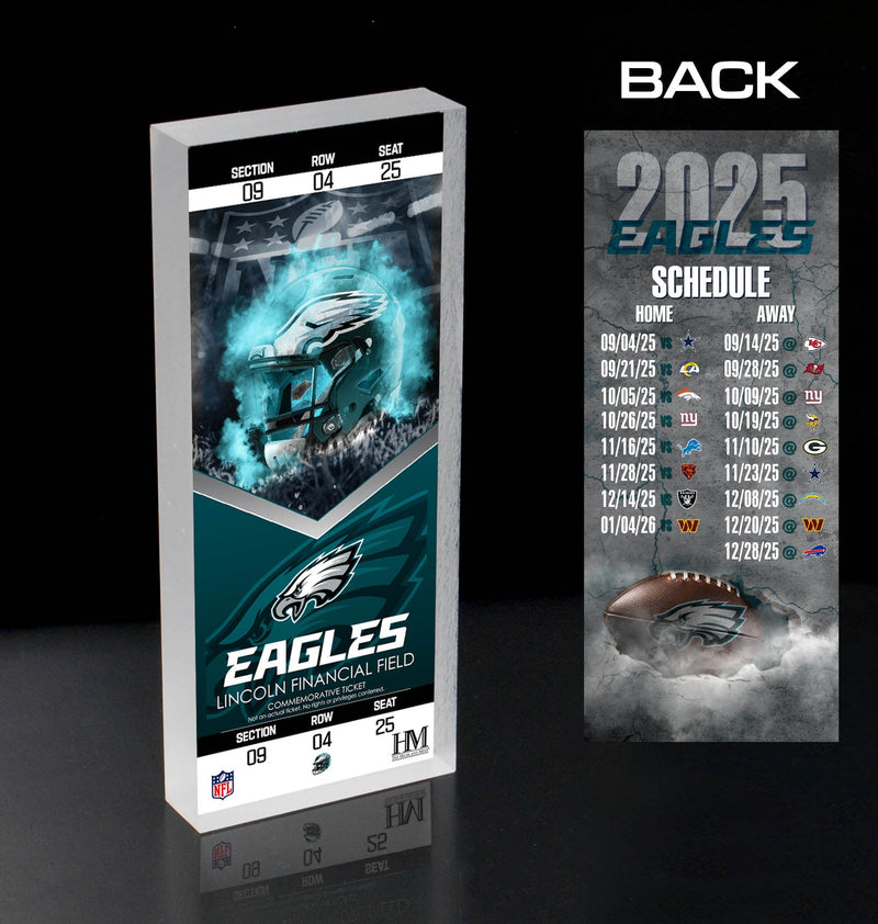 Highland Mint Philadelphia Eagles 2025 Schedule 3D Ticket BlocKart