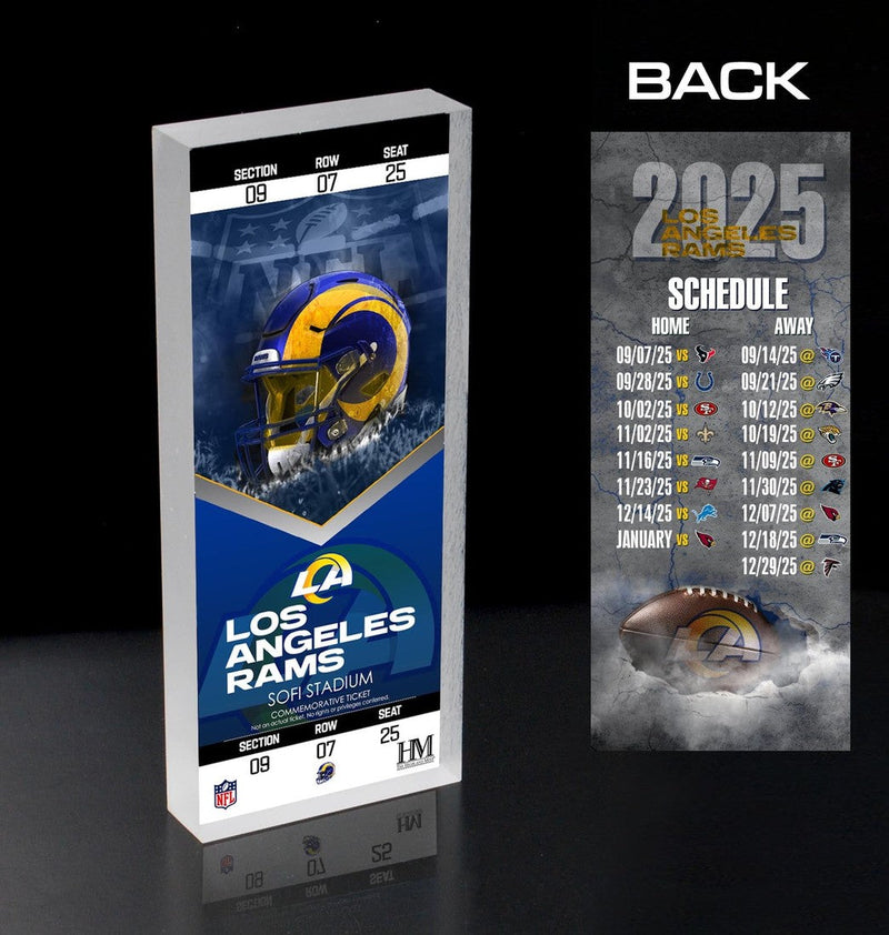Highland Mint Los Angeles Rams 2025 Schedule 3D Ticket BlocKart