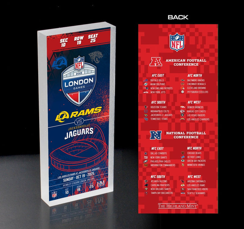 Highland Mint Rams vs. Jaguars 2025 London Game Ticket BlocKart