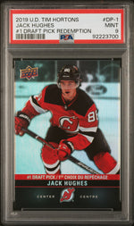 2019 Upper Deck Tim Hortons #1 Draft Pick Redemption Jack Hughes #DP-1 PSA 9