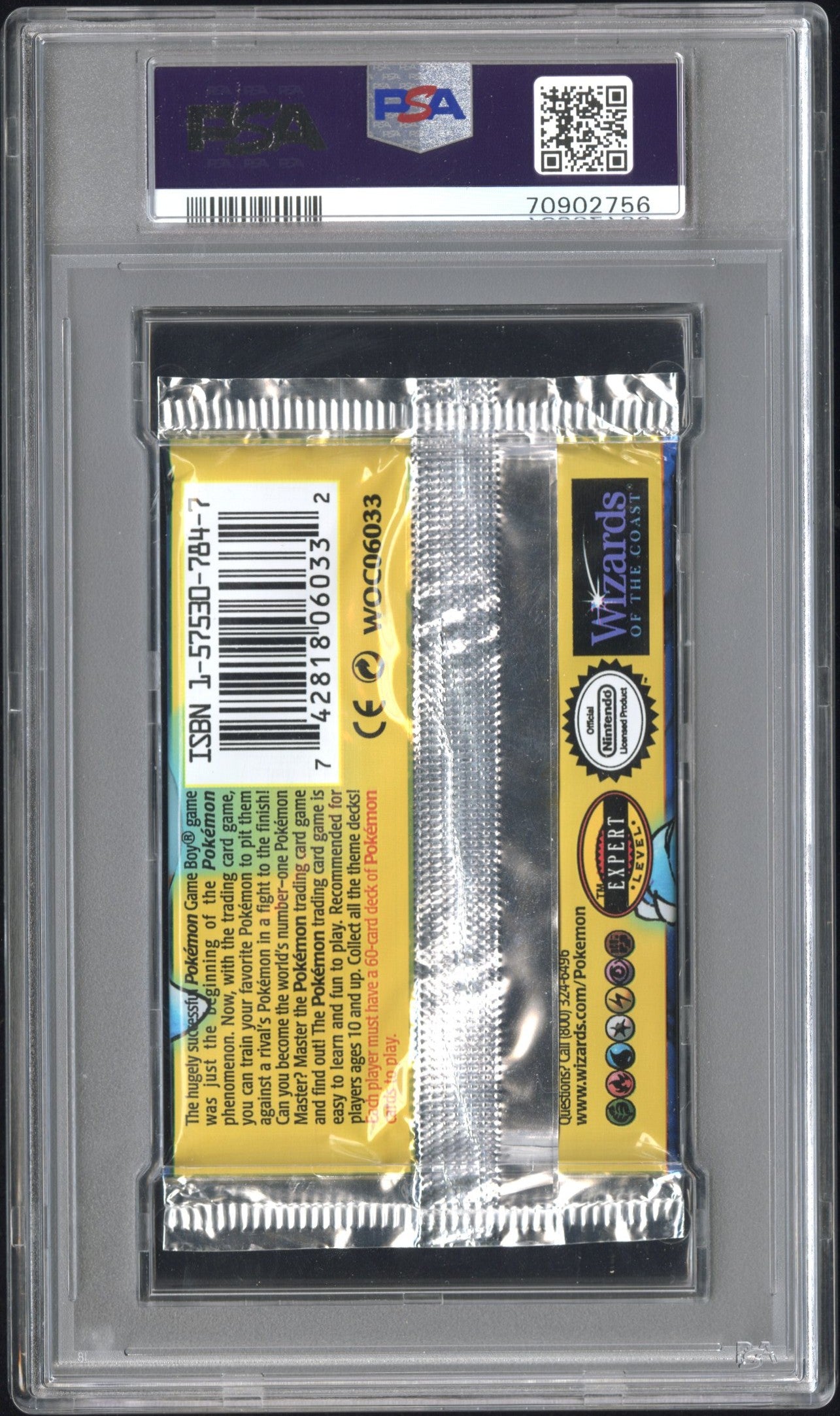 1999 Pokémon Base Set Blastoise Booster Pack PSA 8