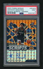 2020 Panini Mosaic Rookie Script Orange Anthony Edwards #2 PSA 9