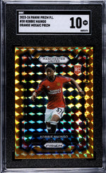 2023-24 Panini Prizm Premier League #38 Kobbie Mainoo Orange Mosaic Prizm SGC 10