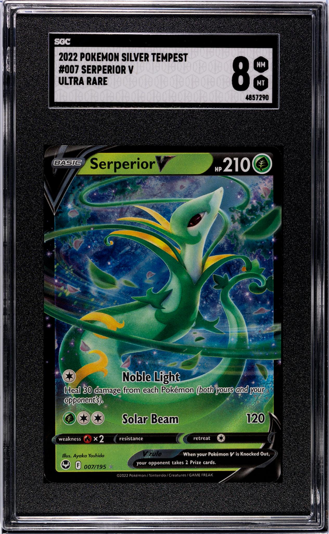 2022 Pokémon Silver Tempest Serperior V #007 Ultra Rare SGC 8