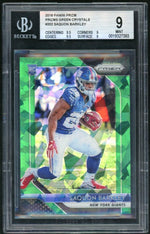 2018 Panini Prizm Prizms Green Cracked Ice Saquon Barkley #202 /75 BGS 9