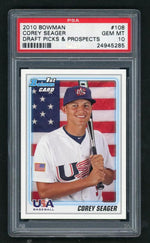 2010 Bowman Draft Picks and Prospects Corey Seager #BDPP108 PSA 10