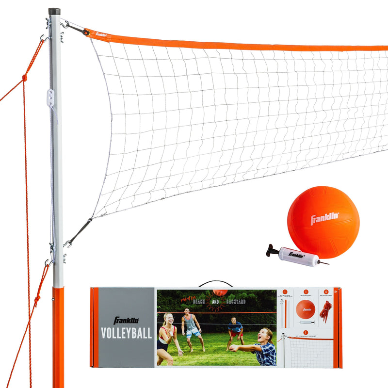 Franklin Sports Starter Volleyball Set with Net, Ball and Poles