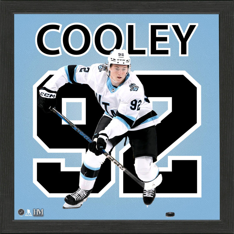 Highland Mint Logan Cooley Utah Hockey Club Impact Jersey Frame
