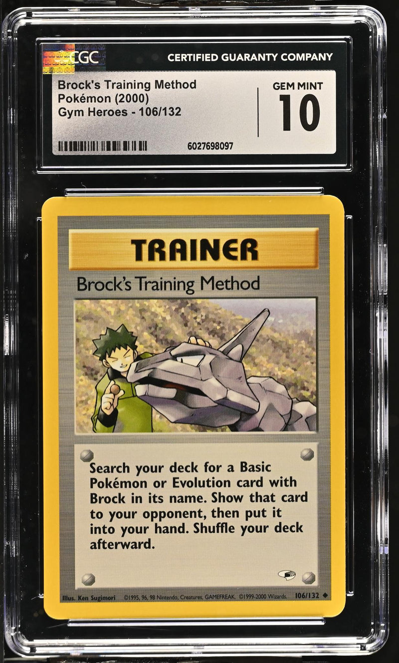 2000 Pokemon #106/132 Brock's Training Method Gym Heroes CGC 10