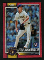 2025 Topps 10 Jacob Misiorowski Series One Red Rookie /5 Milwaukee Brewers