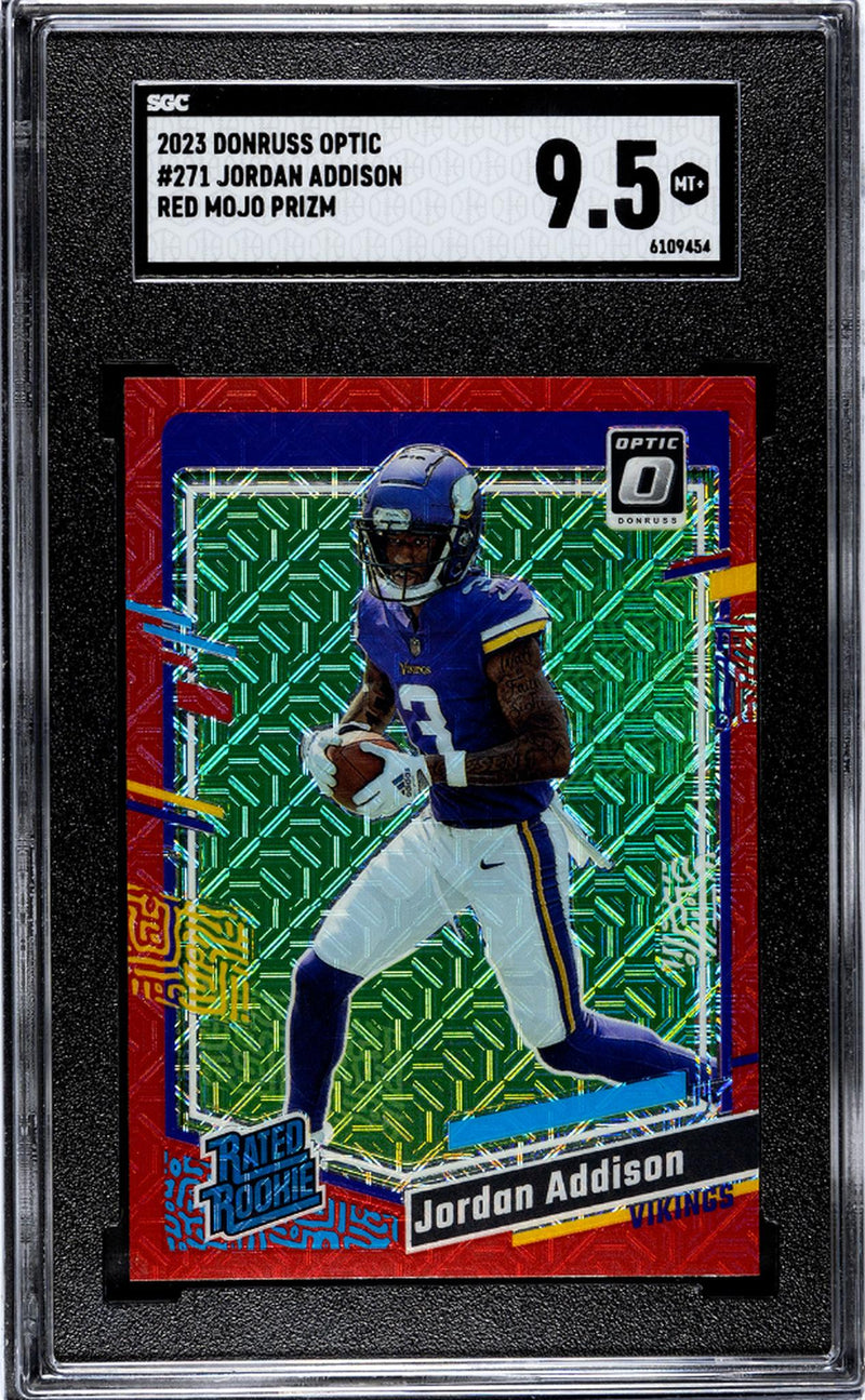 2023 Donruss Optic Jordan Addison #271 Rated Rookie Red Mojo Prizm SGC 9.5
