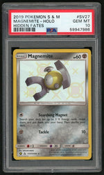 2019 Pokemon Sun and Moon Hidden Fates Shiny Vault Holo Magnemite #SV27 PSA 10