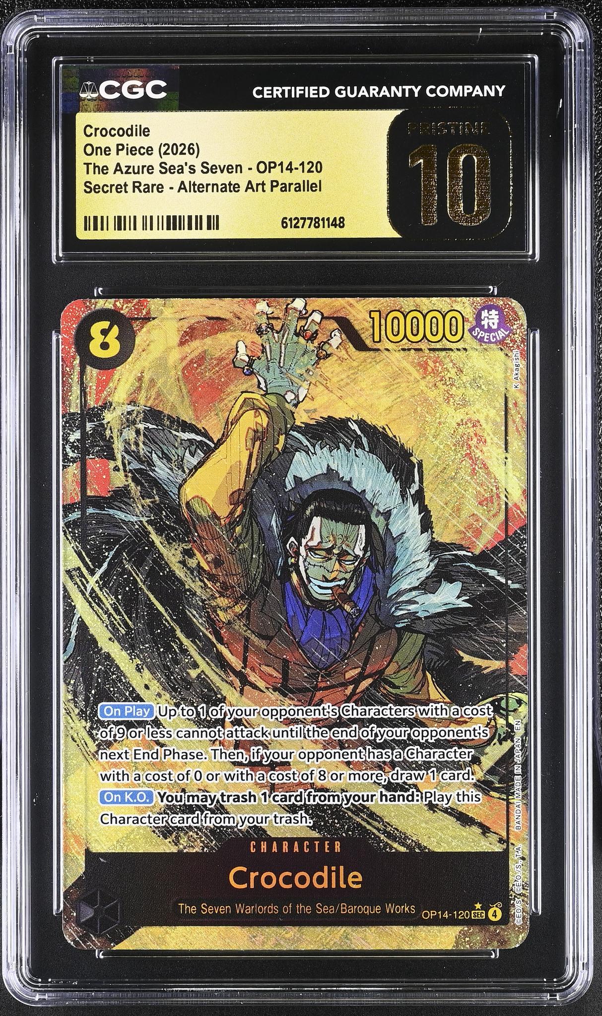 One Piece Card Game Crocodile OP14-120 Secret Rare Alternate Art