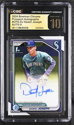 2024 Bowman Chrome #CPA-DJ Dawel Joseph Prospect Autographs Auto CGC 10