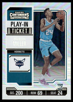 2023 Panini Contenders Play-In Ticket Brandon Miller #24 RC