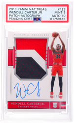 2018 Panini National Treasures Wendell Carter Jr. #123 /99 PSA 9 Patch Auto