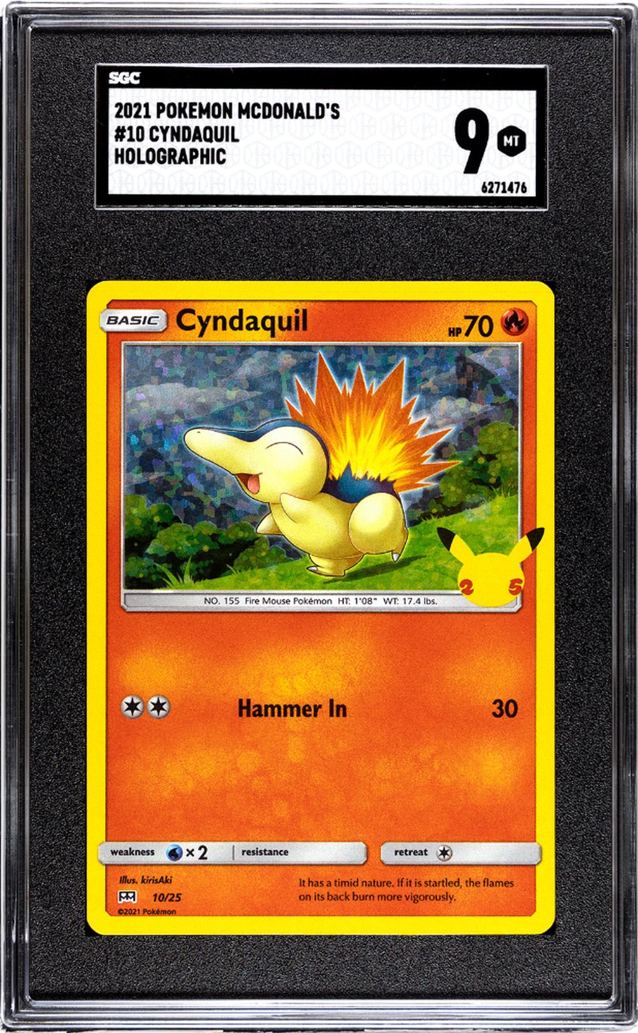 2021 Pokémon McDonald's Promo Cyndaquil #10 Holographic SGC 9