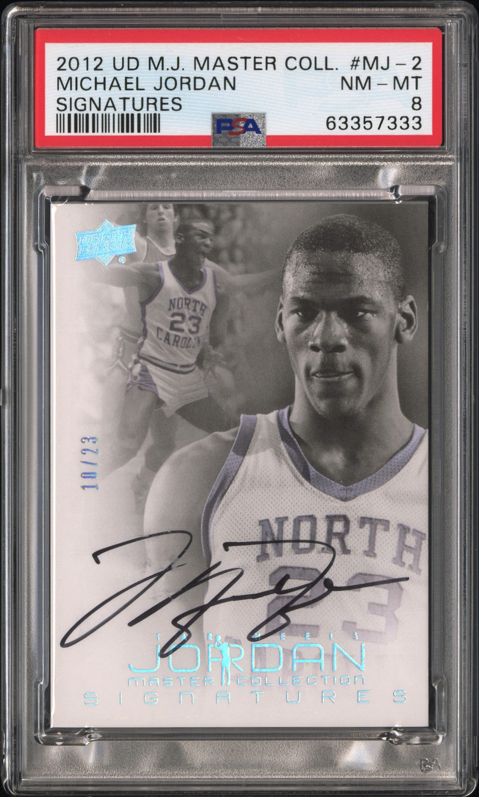 2012 Jordan Master Collection #MJ-2 Michael Jordan Signatures /23 PSA 8