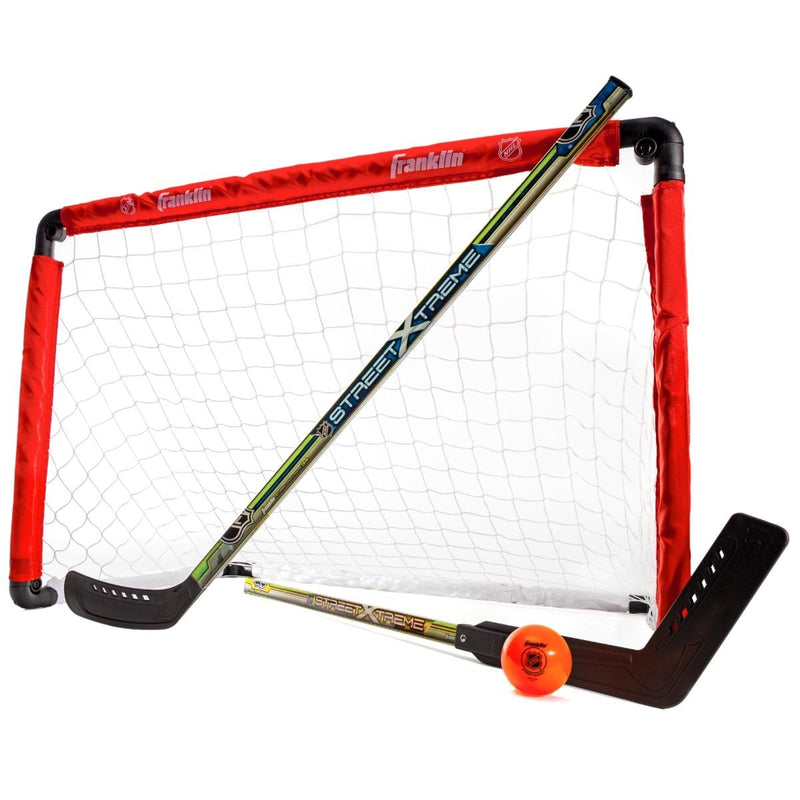 Franklin Sports NHL Youth Street Hockey Goal Set with 2 Sticks and Ball